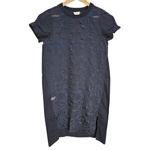 Gozo‎ navy sheer mesh front mini dress